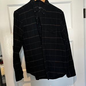 Club Monaco Black Checkered Shirt Jacket
